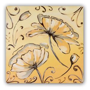 CARO Tablou metalic - Flowers 2 30x30 cm
