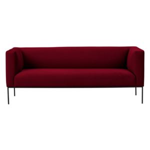 Canapea din catifea cu 3 locuri Windsor & Co Sofas Neptune, roșu