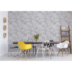 Fototapet - Modern Lace Pattern Grey And White Vliesová tapeta - 368x254 cm