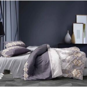 Lenjerie de pat în combinație violet 3 părți: 1buc 160 cmx200 + 2buc 70 cmx80