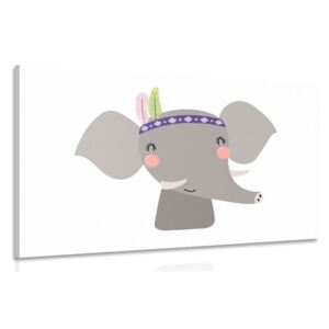 Tablou elefant cu pene indiene