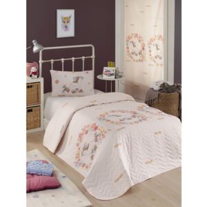 Set cuvertură pentru pat și față de pernă Eponj Home Unicolor Pink, 160 x 220 cm