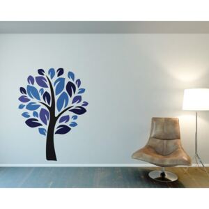 Tree III. - autocolant de perete Negru și albastru 50 x 70 cm
