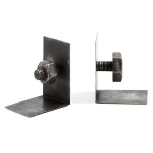 Set 2 suporturi pentru carti negre din metal Cobalt La Forma