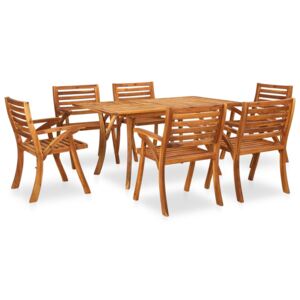 Set mobilier de masă pentru grădină, 7 piese, lemn masiv acacia