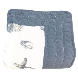 Cuvertura de pat din bumbac matlasat albastru alb decor Marin 180 cm x 260 h