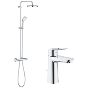Coloana dus Grohe New Tempesta 210, Baterie lavoar Grohe Bauloop M
