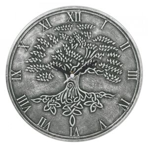 Ceas de perete din teracota Copacul Vietii - Lisa Parker - argintiu