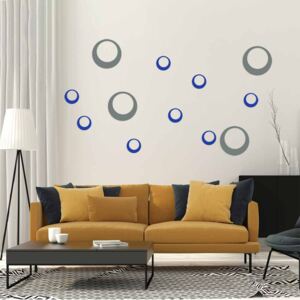 GLIX Decorative circles - autocolant de perete Gri și albastru 95 x 65 cm
