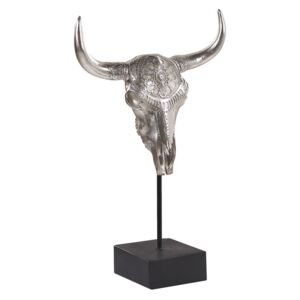 Zondo Figurină decorativă BULC 46 cm (sticlă laminat) (argintiu)