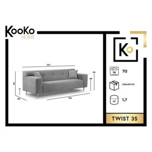 Canapea cu 3 locuri Kooko Home Twist, bej
