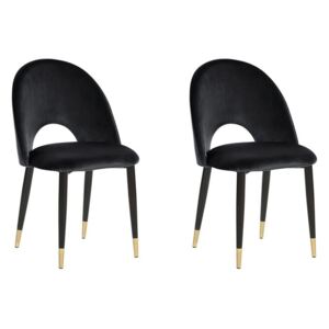 Zondo Set 2 buc. scaune pentru sufragerie MAGI (stofă) (negru)