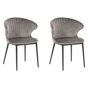 Zondo Set 2 buc. scaune pentru sufragerie AUGLI (stofă) (gri)