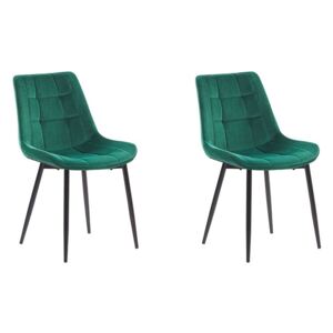 Zondo Set 2 buc. scaune pentru sufragerie MOROSE (poliester) (verde)