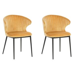 Zondo Set 2 buc. scaune pentru sufragerie AUGLI (stofă) (galben)