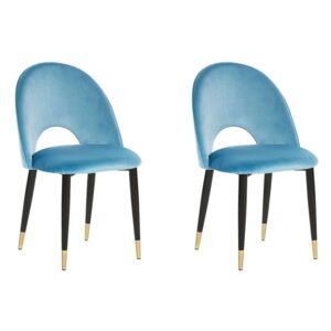Zondo Set 2 buc. scaune pentru sufragerie MAGI (stofă) (albastru)