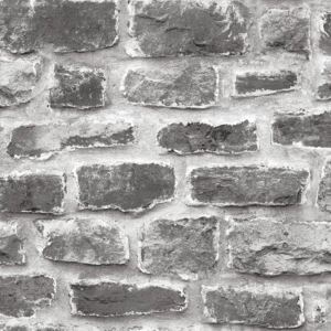 Buvu Tapete de vinil zid de piatră gri închis (2)