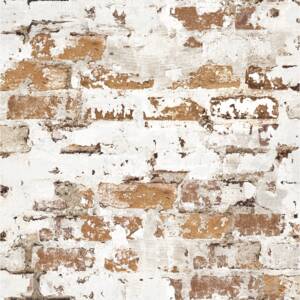 Buvu Tapete de vinil zid de cărămidă maro cu pictură albă