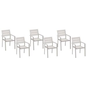 Zondo Set 6 buc. scaune de grădină VERO (placaj) (alb)