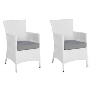Zondo Set 2 buc. scaune de grădină TALIAN (poliratan) (alb)
