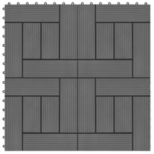 Plăci de pardoseală, 22 buc., negru, 30 x 30 cm, WPC, 2 mp