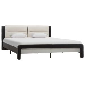 Cadru de pat, negru și alb, 120 x 200 cm, piele ecologică