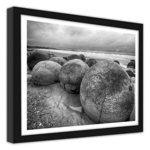 CARO Imagine în cadru - Stones On The Banks 50x40 cm Negru