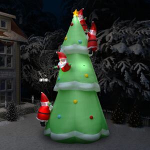 Brad gonflabil cu Moș Crăciun, LED, IP44, 500 cm, XXL, textil
