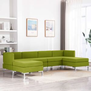 Set de canapele, 6 piese, verde, material textil