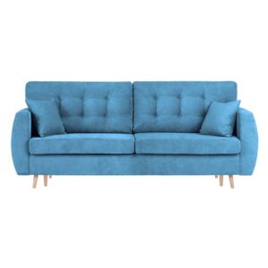Canapea extensibilă cu 3 locuri și spațiu pentru depozitare Cosmopolitan design Amsterdam, 231 x 98 x 95 cm, albastru