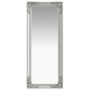 Oglindă de perete în stil baroc, argintiu, 50 x 120 cm