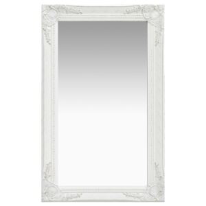 Oglindă de perete în stil baroc, alb, 50 x 80 cm