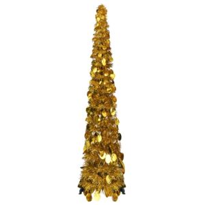 Brad de Crăciun artificial tip pop-up, auriu, 129 cm, PET