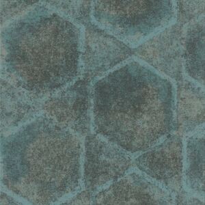 Topchic Tapet model hexagon, albastru și gri 68689