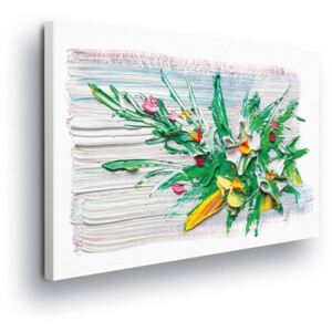 Tablou - Flowers in Rainbow Base 50x70 cm