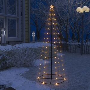 Decorațiune brad Crăciun conic 100 LED-uri alb cald 70x180 cm