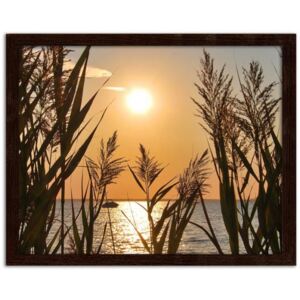 CARO Imagine în cadru - The Setting Sun On The Lake 50x40 cm Maro