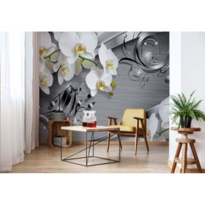Fototapet - Luxury Ornamental Design Orchids Vliesová tapeta - 254x184 cm