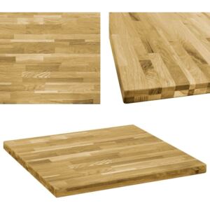 Blat de masă, lemn masiv de stejar, pătrat, 44 mm, 80x80 cm