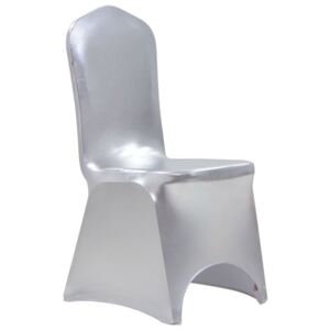 Huse elastice pentru scaun, 4 buc., argintiu