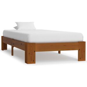 Cadru de pat, maro deschis, 90 x 200 cm, lemn masiv de pin