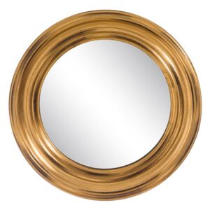 Oglinda rotunda cu rama din lemn auriu 52 cm Gold Ixia