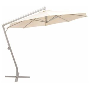 Umbrelă de soare suspendată 350 cm, nisipiu, stâlp de aluminiu