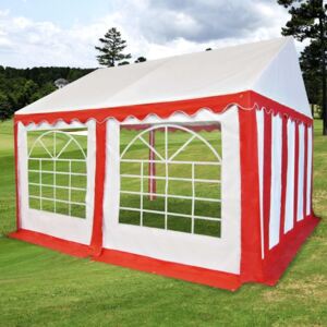 Pavilion de grădină, roșu și alb, 3 x 4 m, PVC