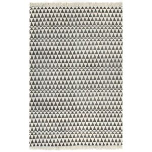 Covor Kilim, negru/alb, 160 x 230 cm, bumbac, cu model