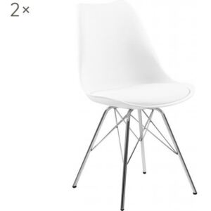 Set de 2 scaune Eri, alb, 86x49cm
