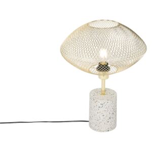 Lampă de masă de design albă cu alamă - Ella