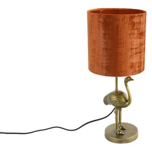 Lampă de masă vintage, nuanță de țesătură aurie roșie - Strut
