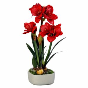 Floare artificiala Amaryllis cu aspect 100% natural, 66 cm