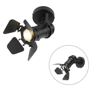 Studio industrial spot GU10 negru cu clape - Film